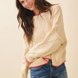 3339GK Diamond Knit Pullover Sweater: Light Heather Gray / Contemporary / M