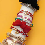 BOHO DUAL FUNCTION KNOT BRACELET HAIR TIES | 40BH105: Black