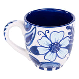 Blue & White Floral Mug – Hand-Painted (16oz)