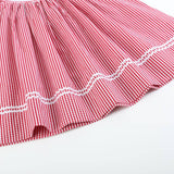 Red Gingham Baseball Smocked Bishop Dress: 4T