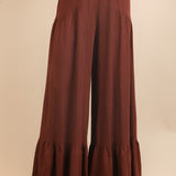 Cocoa Ruffle Hem Palazzo Pants