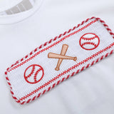 Baseball Smocked Shirt and Red Gingham Shorts Set: 5Y