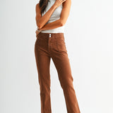 Brown High-rise Straight Ankle