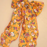 Honey Floral Bow Ribbon Hair Clip