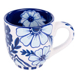 Blue & White Floral Mug – Hand-Painted (16oz)
