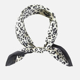 Leopard Print Bandana Scarf – Classic Black & Ivory