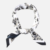 Vintage Botanical Print Bandana Scarf – Cream & Black