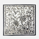 Vintage Botanical Print Bandana Scarf – Cream & Black