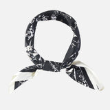 Vintage Botanical Print Bandana Scarf – Black