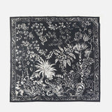 Vintage Botanical Print Bandana Scarf – Black