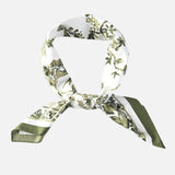 Vintage Botanical Print Bandana Scarf – Olive