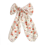 Off White Floral Flower Bow Clip