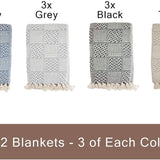 Patterned Cotton Throw Blanket - 50 x 70 - Style Options: Diamond