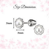 Sterling Silver Child's Freshwater Pearl Screw Back Earrings