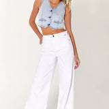 WV99651WHT High Rise Wide Leg with Self High Cuffed Hem: 9