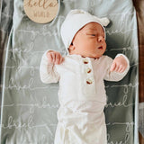 Newborn  - Baby Gown and Hat Sets - White