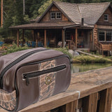 Shot Shell Brown Pebble Old School Camo Men's Toiletry Dopp Bag.: Brown/Tan