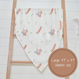 “Gone Fishing” Muslin Swaddle Blanket
