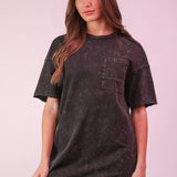 Black Mineral Washed Dress