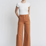 Rust Super High Rise Double Waistband Wide Leg Jeans