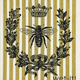 French Bee Black and Gold Swedish Cloth