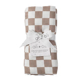 Mocha Checkers Bamboo Muslin Swaddle Blanket