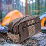 Shot Shell Brown Pebble Old School Camo Men's Toiletry Dopp Bag.: Brown/Tan