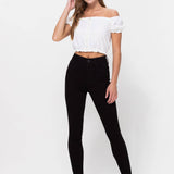 Black Stretch High Rise Ankle Skinny