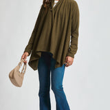 Wrap Top w/ Button- Olive