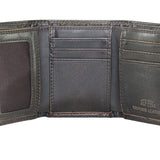 Buck Burnished Leather Trifold Wallet