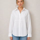 Claire Premium Cotton Oversized Button-Down Shirt