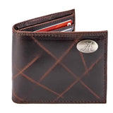 Alabama Crimson Tide Men's Collegiate Bifold Leather Wallet.: UAL Wrinkle
