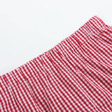Baseball Smocked Shirt and Red Gingham Shorts Set: 2T
