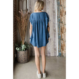 Tencel Cap Sleeve Button Front Top