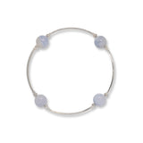 Blue Lace Agate Blessing Bracelet – Sterling Silver Beaded Bracelet