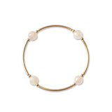 Gold 8mm Mystic Coated Faceted Rose Quartz Blessing Bracelet