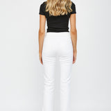 Mica Mid-Rise Ankle Straight Jeans – White