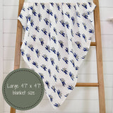 “Up Up & Away” Airplane Muslin Swaddle Blanket