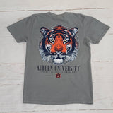 Auburn Tiger Head Pocket Tee: Grey / Small