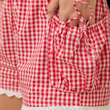 Gingham Shorts With Side Pouch Pocket
