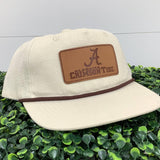 A Crimson Tide Leather Patch: Heather Grey/ White