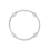 8mm Faceted White Stripe Agate Blessing Bracelet : L