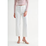 Mica Denim High Rise Wide Leg Crop Jeans – White