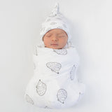 Hedgehog Soft Black Muslin Swaddle Blanket, Premium Cotton