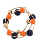Orange & Navy Oval Link Stretch Bracelet