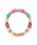 Multi & Gold Beaded Stretch Bracelet