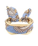 Blue Paisley Enamel Cuff Bracelet