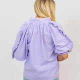 Purple Stripe Ruffle Top