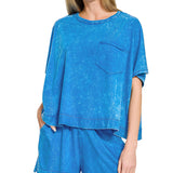 Ocean Blue Acid Wash Lounge Set