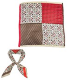 Brown Multi Patchwork Print Square Scarf